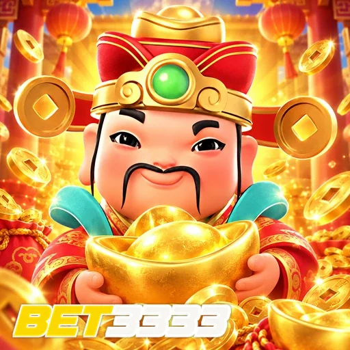 BET3333 — ilustração de um personagem sorridente com moedas de ouro