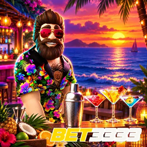 BET3333 — ilustração de um personagem em uma festa tropical