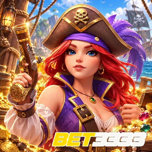 BET3333 — ilustração de uma pirata com mapa do tesouro
